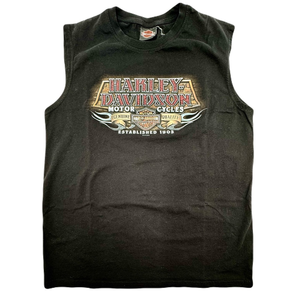 Harley-Davidson Boswells Nashville TN Dealer Black Sleeveless Shirt EUC